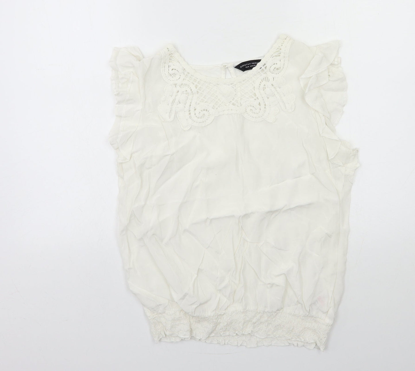Womens UK Size 14 Dorothy Perkins White Basic Tank