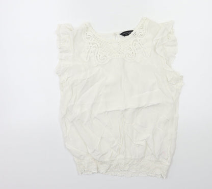 Womens UK Size 14 Dorothy Perkins White Basic Tank