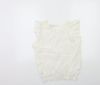 Womens UK Size 14 Dorothy Perkins White Basic Tank