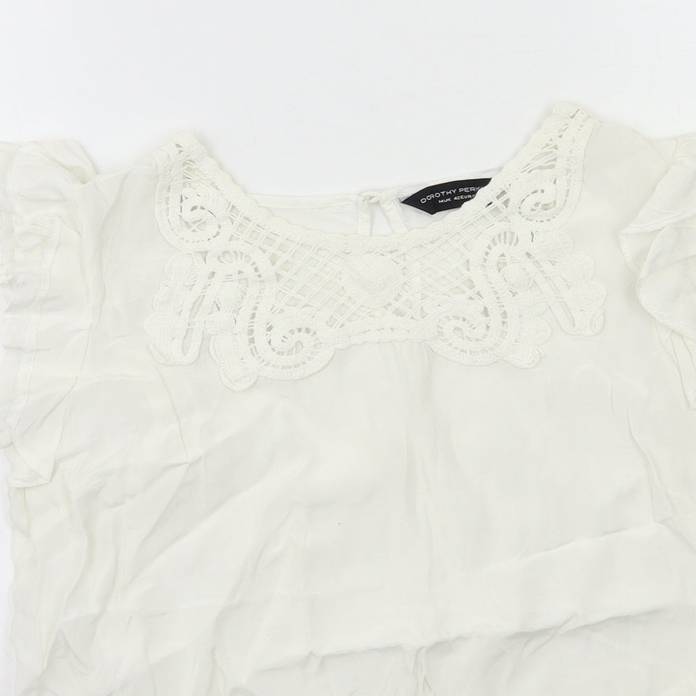 Womens UK Size 14 Dorothy Perkins White Basic Tank
