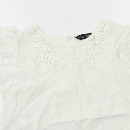 Womens UK Size 14 Dorothy Perkins White Basic Tank