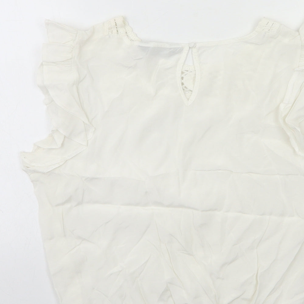 Womens UK Size 14 Dorothy Perkins White Basic Tank