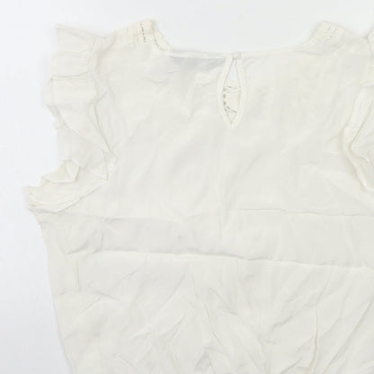 Womens UK Size 14 Dorothy Perkins White Basic Tank
