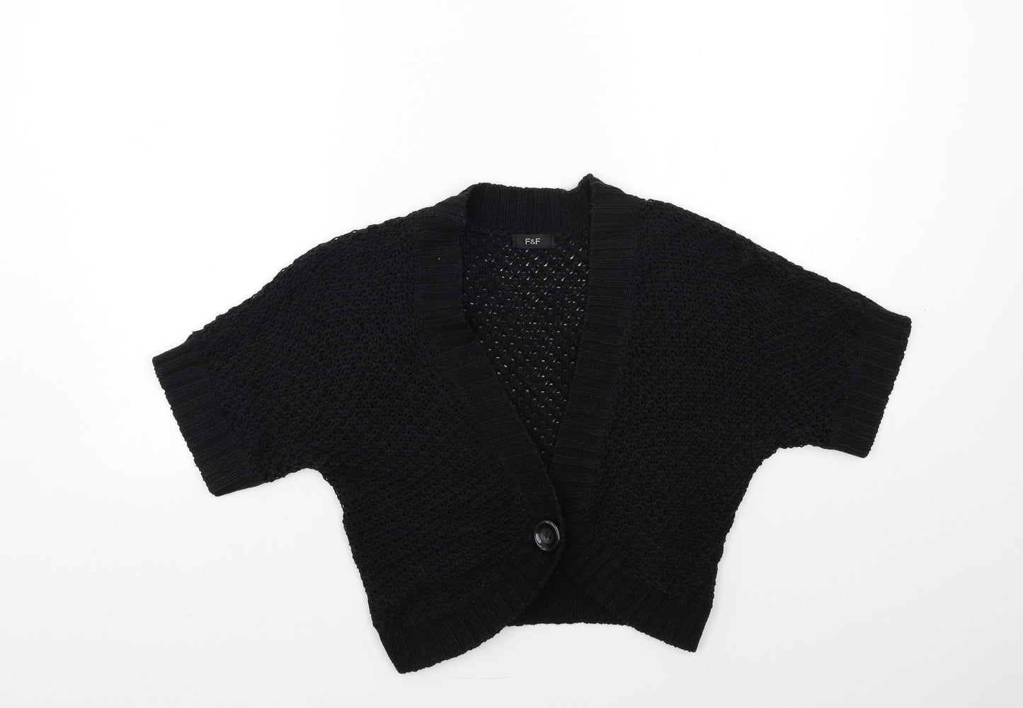 F&F Womens Black  Knit Cardigan Jumper Size 12
