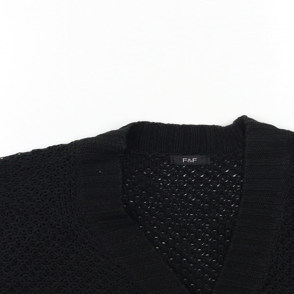 F&F Womens Black  Knit Cardigan Jumper Size 12
