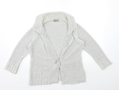 Womens UK Size S Per Una Grey Cardigan Jumper