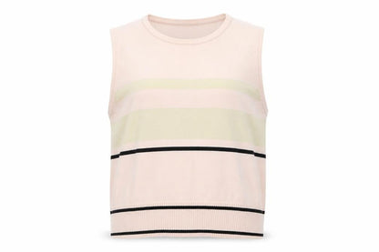 Casual Corner Womens Pink Striped Knit Pullover Jumper Size L