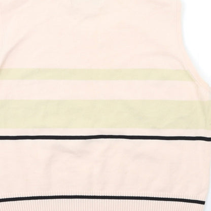 Casual Corner Womens Pink Striped Knit Pullover Jumper Size L