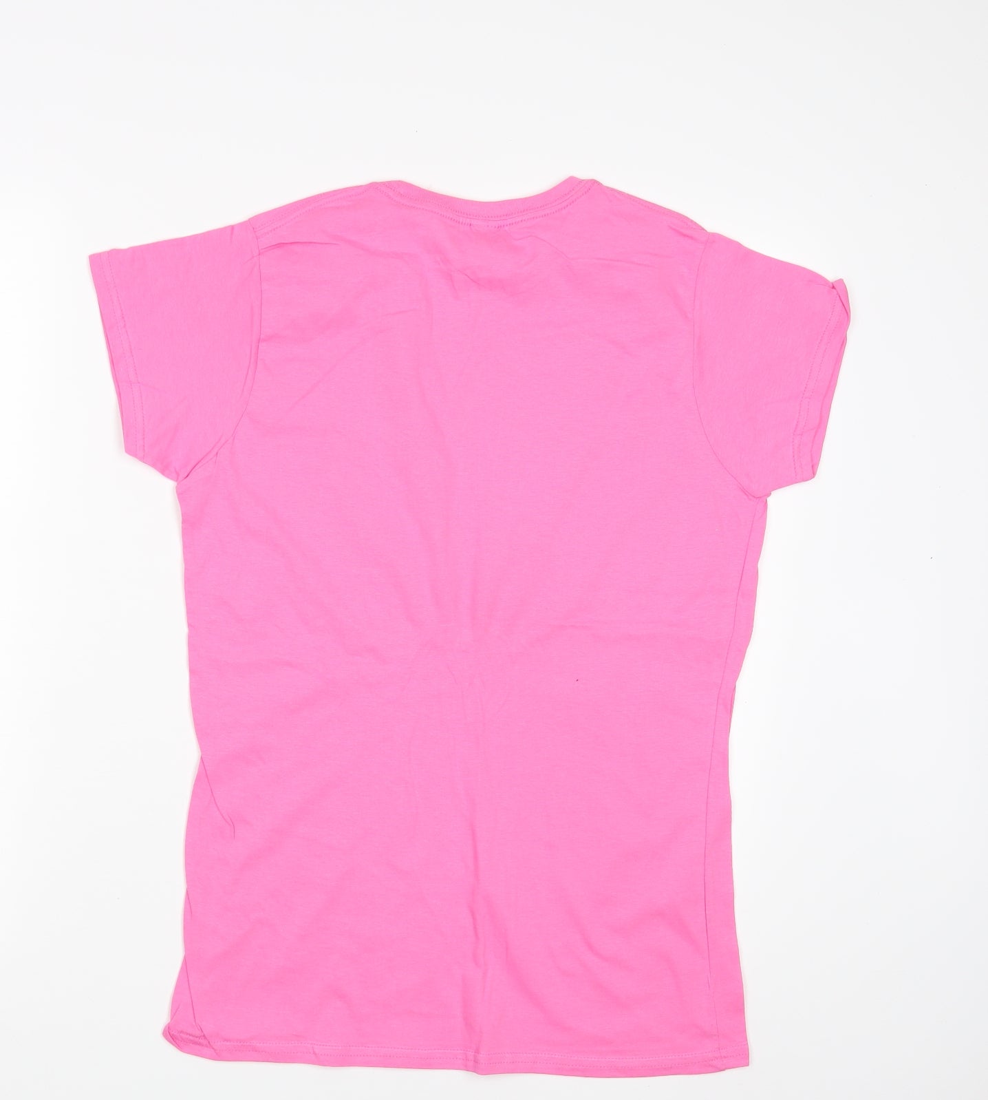 Womens UK Size L Gildan Pink Basic T-Shirt