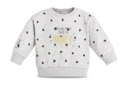Primark Girls Grey Polka Dot  Pullover Jumper Size 6-9 Months