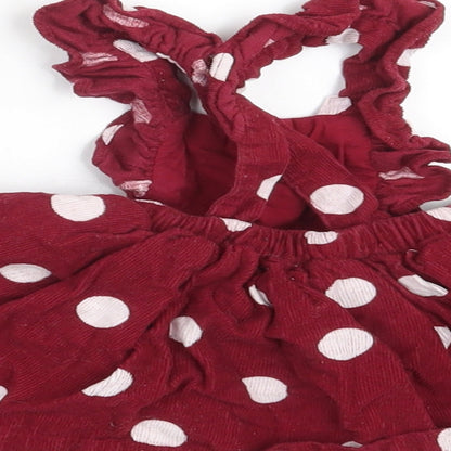 Matalan Girls Purple Polka Dot Corduroy Fit & Flare  Size 0-3 Months