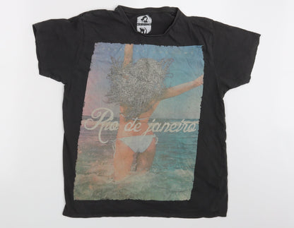 Mens UK Size M Cedar Wood State Black  T-Shirt
