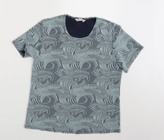 Berkertex Womens Blue Paisley  Basic T-Shirt Size 12