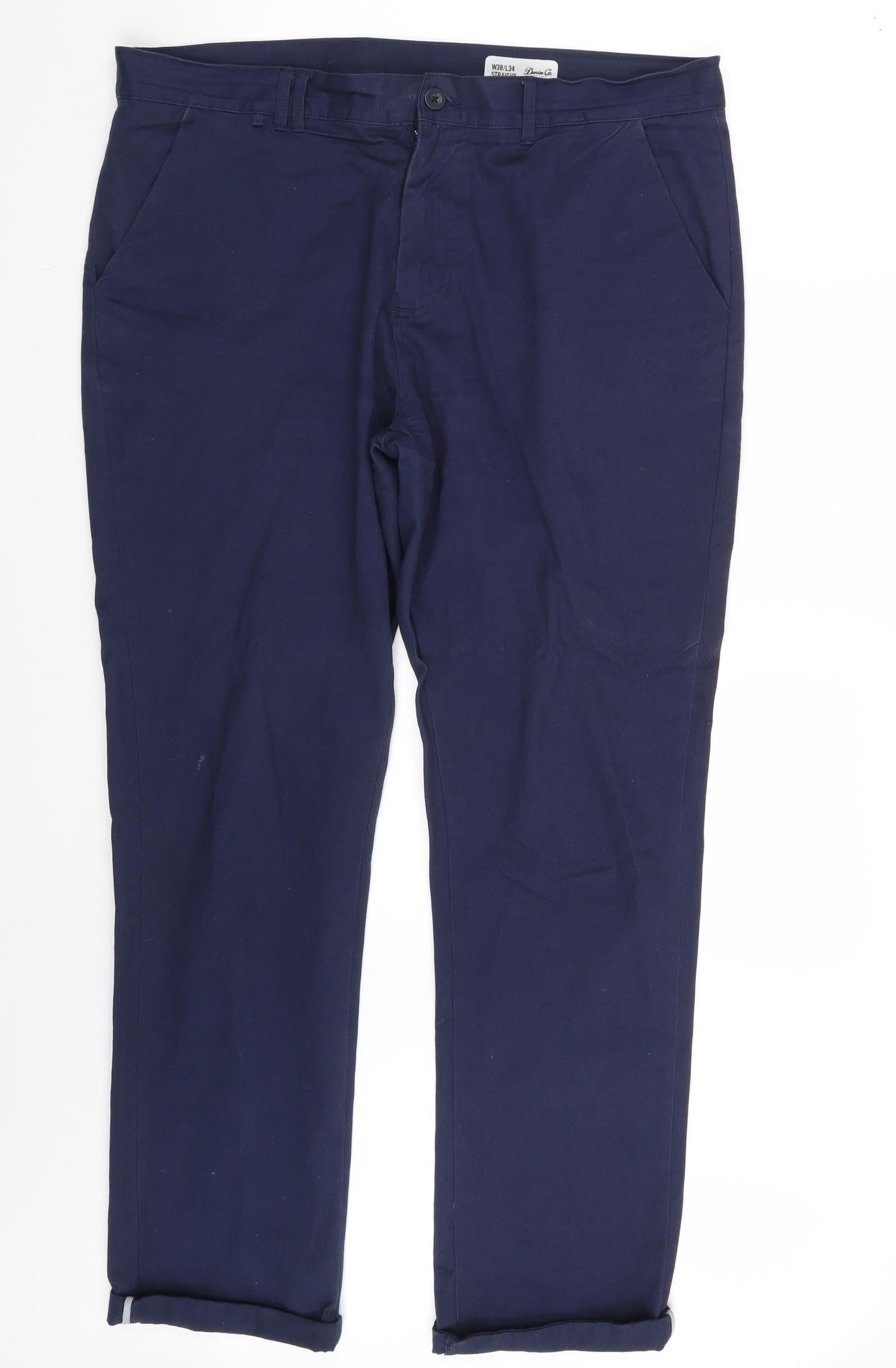 Denim Co. Mens Blue  Denim Chino Trousers Size 38 in L34 in