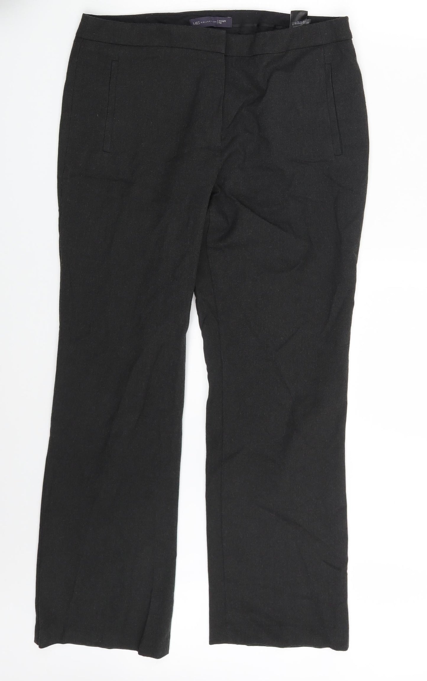 Womens UK Size 12 M&S Regular Fit  Black Trousers