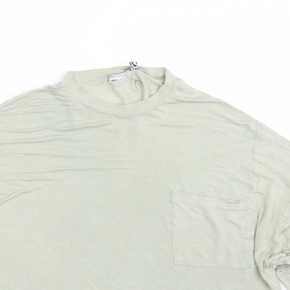 Womens UK Size XS ASOS Green Basic T-Shirt