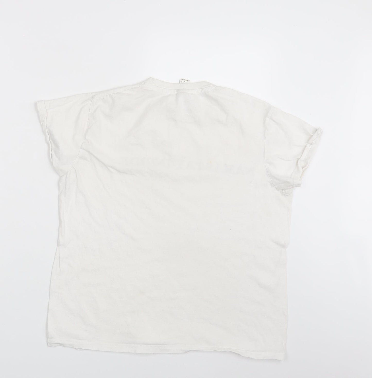 Womens UK Size 10 Roly White Basic T-Shirt