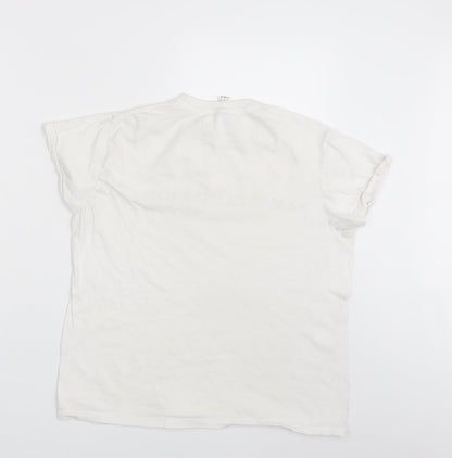 Womens UK Size 10 Roly White Basic T-Shirt