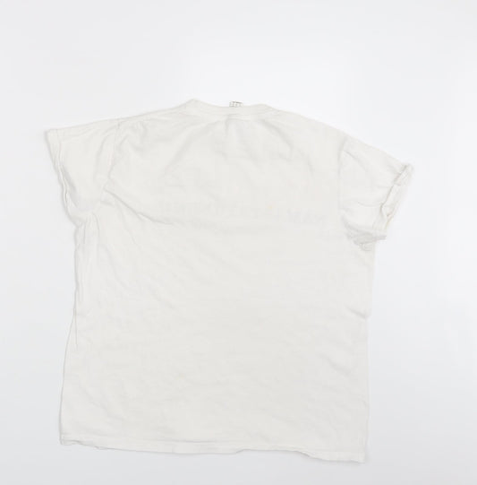 Womens UK Size 10 Roly White Basic T-Shirt