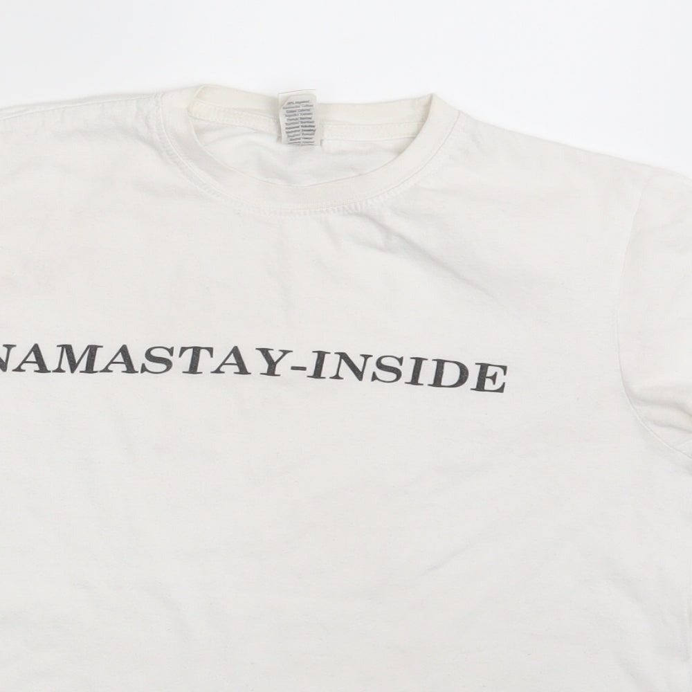 Womens UK Size 10 Roly White Basic T-Shirt