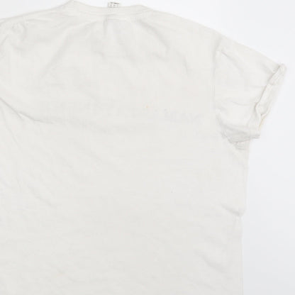 Womens UK Size 10 Roly White Basic T-Shirt