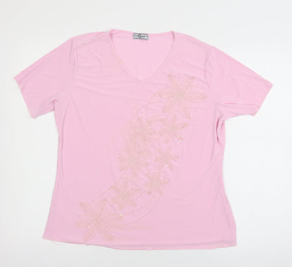 Womens UK Size M Must Pink Basic T-Shirt