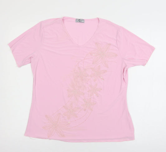 Womens UK Size M Must Pink Basic T-Shirt