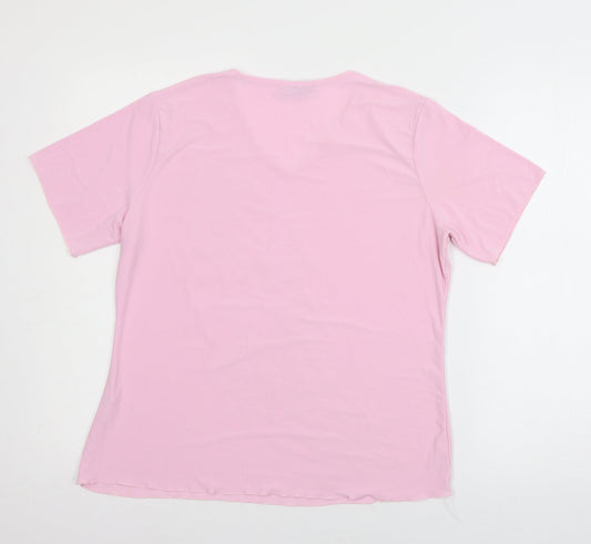 Womens UK Size M Must Pink Basic T-Shirt