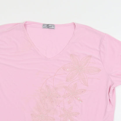 Womens UK Size M Must Pink Basic T-Shirt