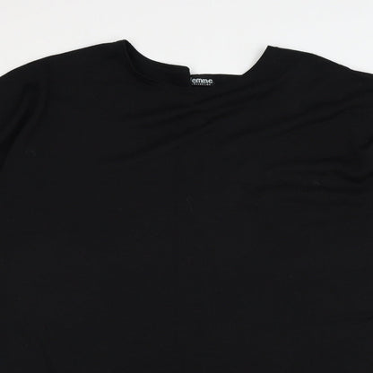 Femme Collection Womens Black  Knit Pullover Jumper Size L
