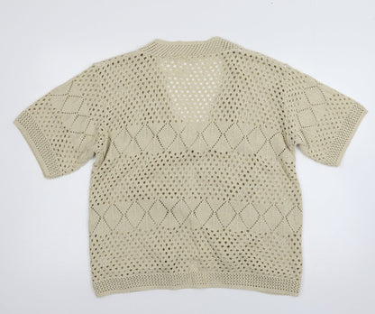 Choice Col Womens Beige  Knit Cardigan Jumper Size 2XL