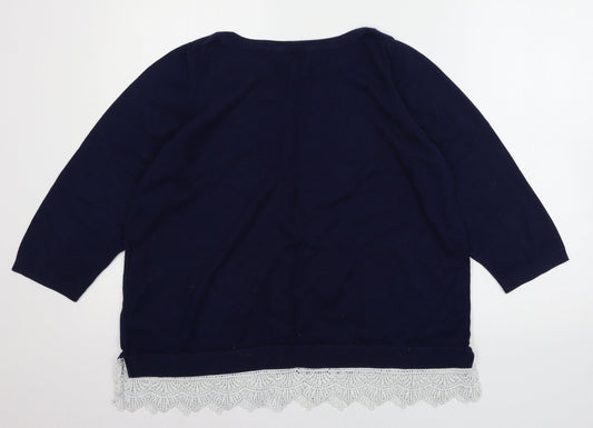 Womens UK Size M Bonmar Blue Pullover Jumper