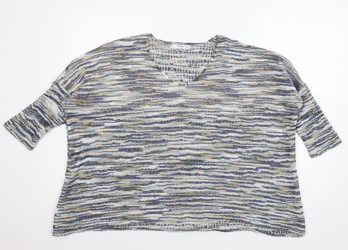 Womens UK Size M Mango Multicoloured Pullover Jumper