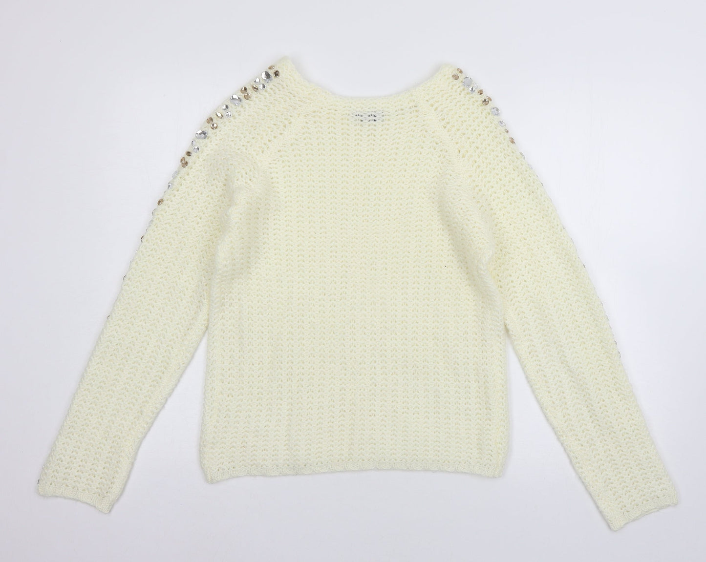 Body Flirt Womens Ivory  Knit Pullover Jumper Size 4