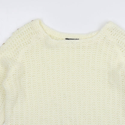 Body Flirt Womens Ivory  Knit Pullover Jumper Size 4