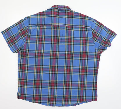 Mens UK Size XL Peacocks Blue  Button-Up Short Sleeve Casual Shirt