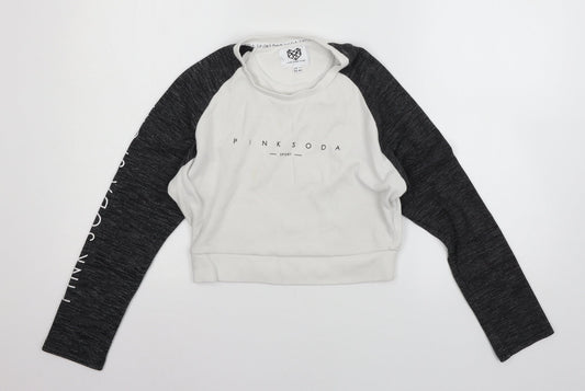 Pink soda spo Girls White  Jersey Pullover Sweatshirt Size 16 Years