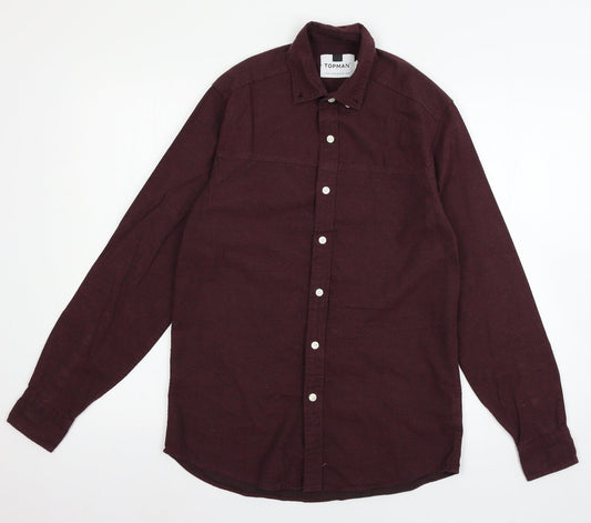Topman Mens Red    Button-Up Size XS