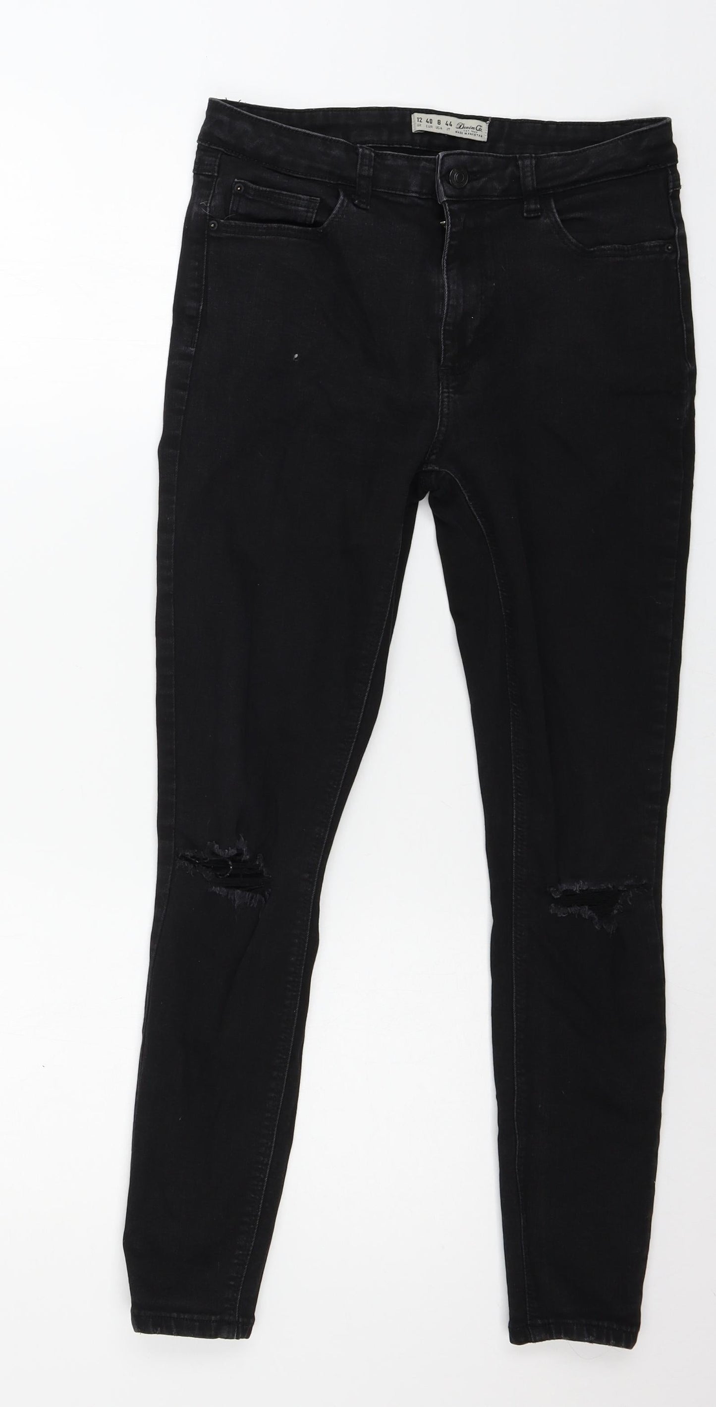 Denim & Womens Black  Denim Skinny Jeans Size 12 L26 in