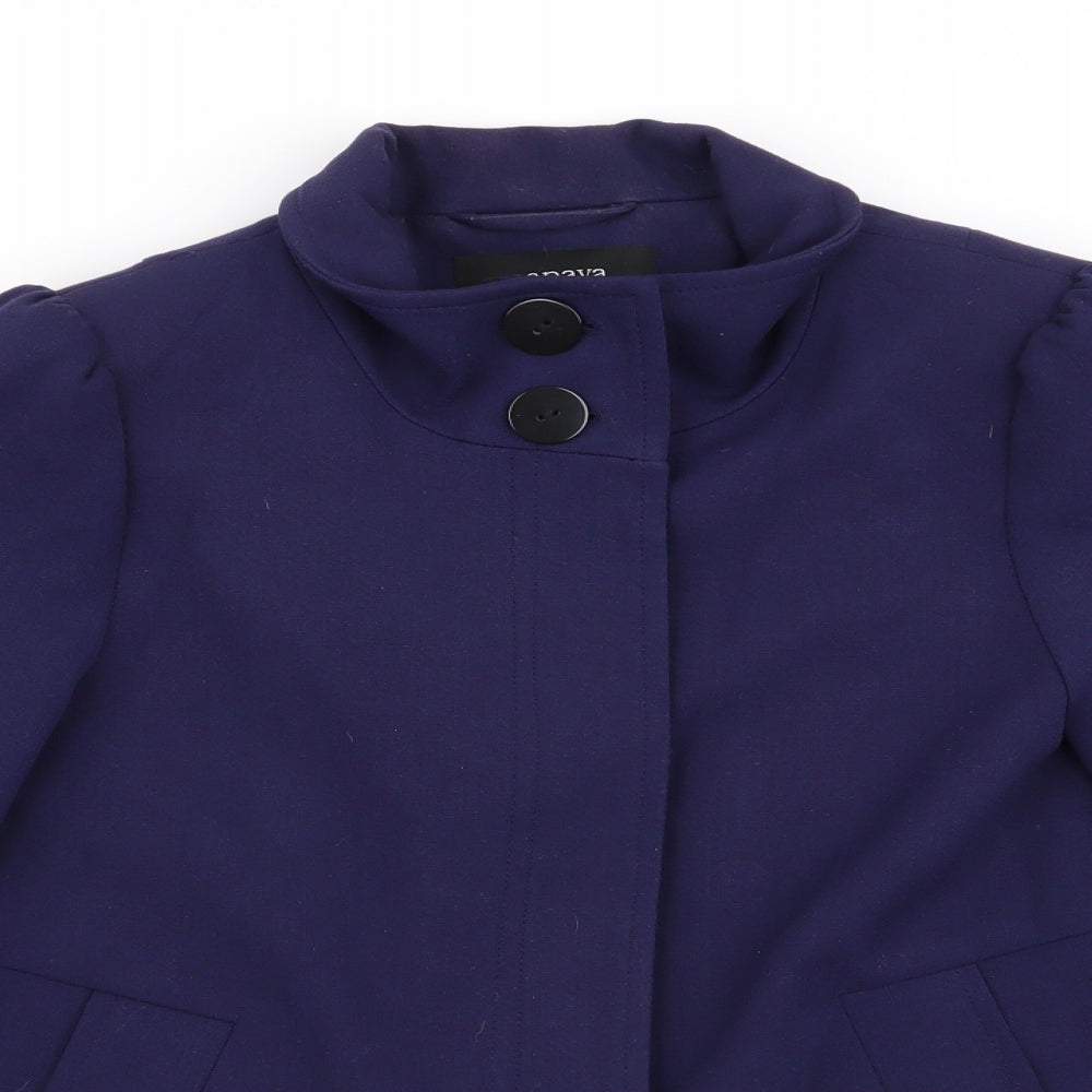 Womens UK Size 14 Papaya Blue Overcoat