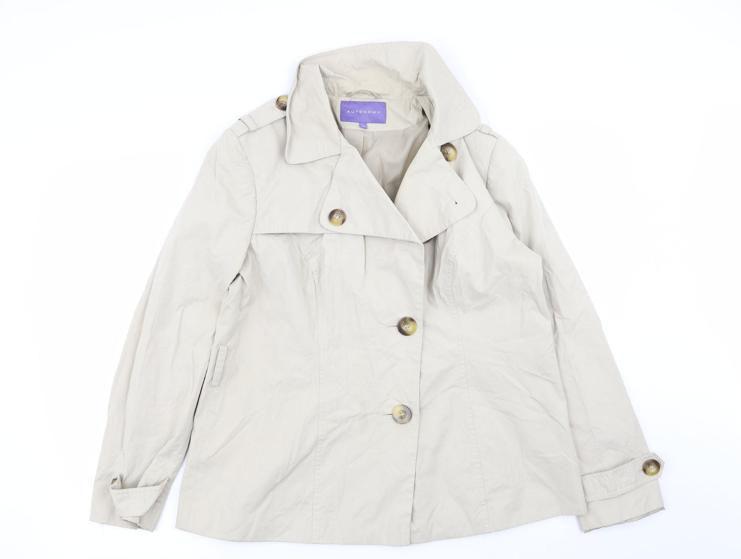 Autonomy Womens Beige   Overcoat Coat Size 14