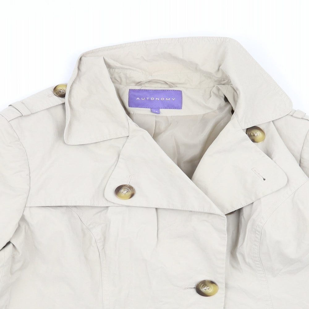 Autonomy Womens Beige   Overcoat Coat Size 14
