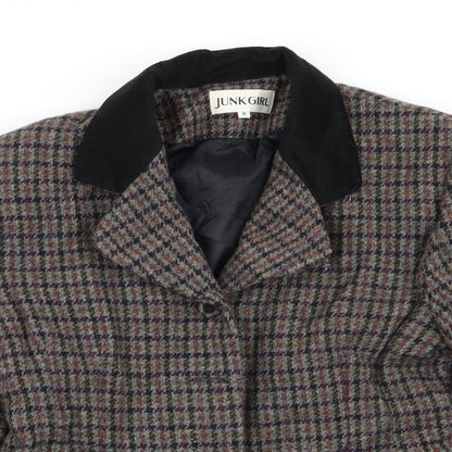 junk girl Womens Multicoloured Check  Jacket Blazer Size S