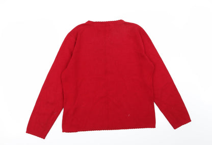 Womens UK Size M Jumper Red Pullover Jumper