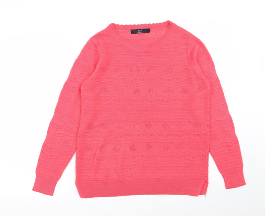 Womens UK Size 10 isle Pink Pullover Jumper