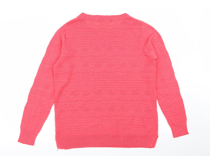 Womens UK Size 10 isle Pink Pullover Jumper