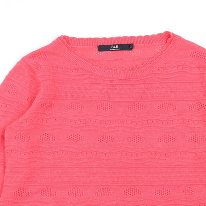 Womens UK Size 10 isle Pink Pullover Jumper