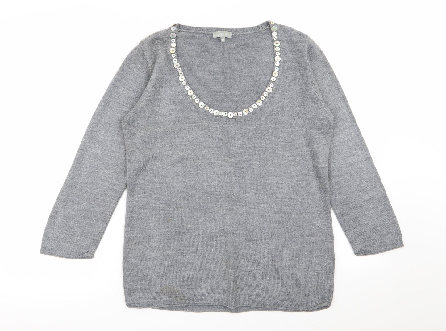 Womens UK Size 12 Per Una Grey Pullover Jumper