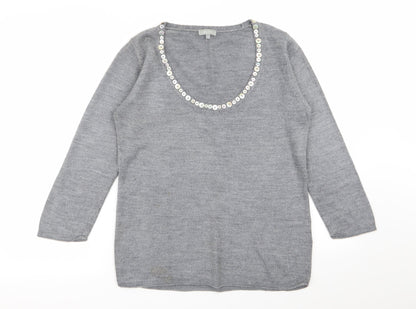 Womens UK Size 12 Per Una Grey Pullover Jumper