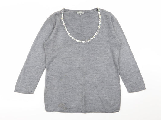Womens UK Size 12 Per Una Grey Pullover Jumper